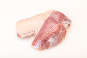 Raw duck breast for cooking