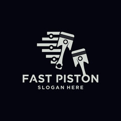 Piston speed technology logo automotive logo symbol vector illustration of a piston logo