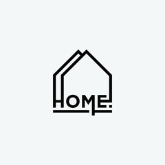 Abstract vector logo combining house and font logo wordmark home real estate company 