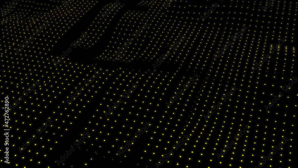 Poster streaming digital light streaks. abstract digital dot movement motion background. computer generated