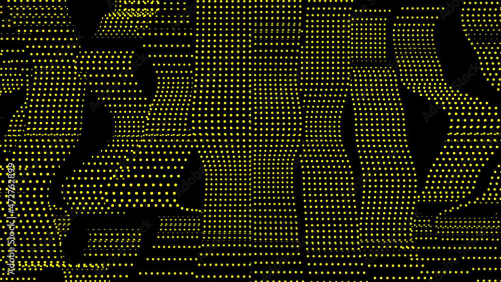 Poster streaming digital light streaks. abstract digital dot movement motion background. computer generated