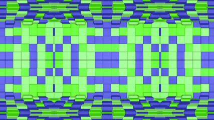 Abstract geometric  cubes pattern background. Abstract Stripes Kaleidoscope. Fast Psychedelic Colorful Kaleidoscope VJ background. Disco Abstract Motion Background. Kaleidoscope effect
