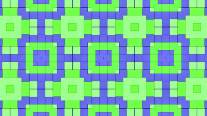 Abstract geometric  cubes pattern background. Abstract Stripes Kaleidoscope. Fast Psychedelic Colorful Kaleidoscope VJ background. Disco Abstract Motion Background. Kaleidoscope effect