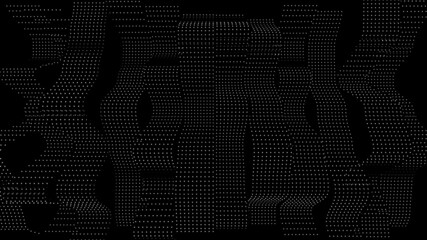 Streaming digital light streaks. Abstract digital dot movement motion background. Computer generated digital slice white light streaks with dots. Abstract 3d rendering