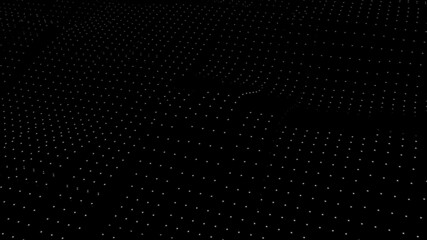 Streaming digital light streaks. Abstract digital dot movement motion background. Computer generated digital slice white light streaks with dots. Abstract 3d rendering