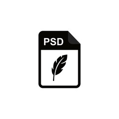 black color icon - PSD icon -  File types icon , vector art and illustration