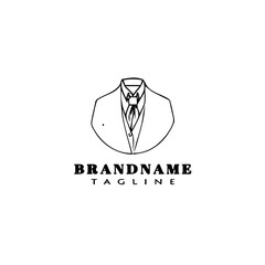 cravat logo cartoon icon design template black vector illustration