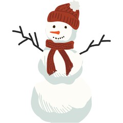 Snowman vector xmas cartoon isolated winter icon