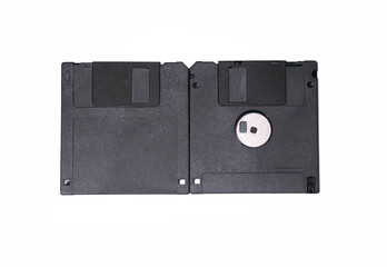 Obraz premium floppy disk on two sides on a white isolated background