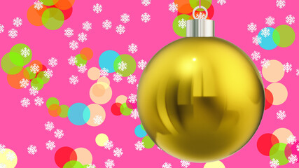 Big Christmas bauble balls. SNOWFLAKES, frozen water crystals. Amiable ABSTRACT GEOMETRIC SHAPES. Creative 3D ILLUSTRATION. Traditional decoration idea. NATIVITY scene ornament.