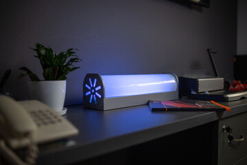 antibacterial lamp for disinfection on the desktop
