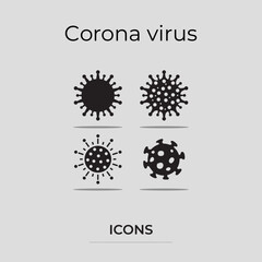 Fototapeta premium Coronavirus Covid-19 icons simple and trendy