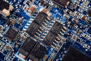 Obraz premium close-up of the printed circuit board