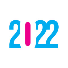 2022 Happy New Year logo text design for greeting card, calendar or any design. 2022 number design template. modern and futuristic 2022 happy new year symbols. Vector illustration