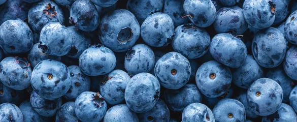 Foto auf Glas Fresh blueberries close up Blueberry background © kucherav