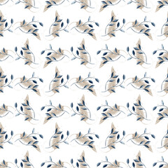 seamless floral watercolor pattern tile