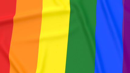 The multi color  flag for lgbtq or transgender concept 3d rendering