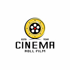 cinema logo illustration vector, film studio logo