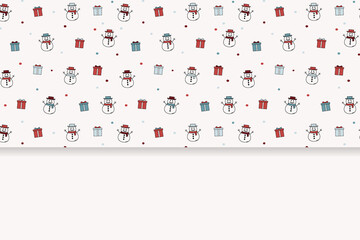 Christmas background with snowmen. Xmas concept. Vector