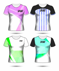  t-shirt templates abstract geometric collection of different colors polygonal mosaic