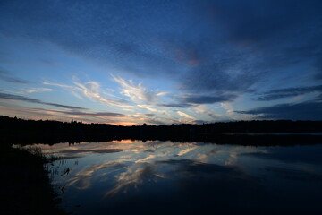 sunset over the river
