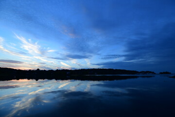 sunset over the river