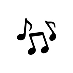 Music note icon in flat style. Song vector illustration on white isolated background. Musician sign business concept.