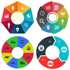 Business infographics. Set of pie chart	