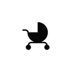 Vector sign of the Baby stroller symbol is isolated on a white background. Baby stroller icon color editable.