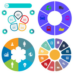 Business infographics. Set of pie chart	