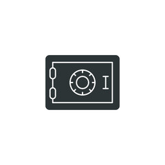 Vector sign of the Bank vault symbol is isolated on a white background. Bank vault icon color editable.