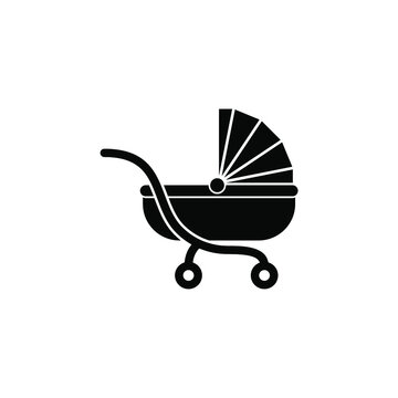 recommend clip art: Vector sign of the Baby stroller symbol is isolated on a white background. Baby stroller icon color editable.