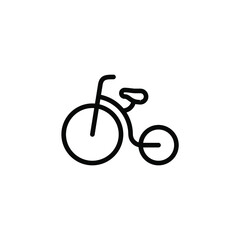 Vector sign of the Bicycle symbol is isolated on a white background. Bicycle icon color editable.