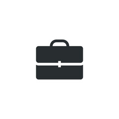 Vector sign of the Briefcase symbol is isolated on a white background. Briefcase icon color editable.