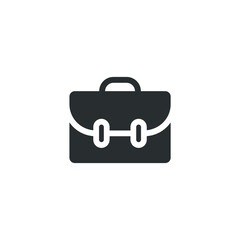 Vector sign of the Briefcase symbol is isolated on a white background. Briefcase icon color editable.