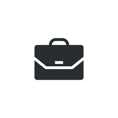 Vector sign of the Briefcase symbol is isolated on a white background. Briefcase icon color editable.