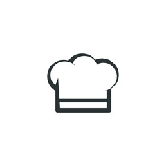 Vector sign of the Chef Hat symbol is isolated on a white background. Chef Hat icon color editable.