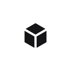 Vector sign of the Cube symbol is isolated on a white background. Cube icon color editable.