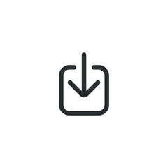 Vector sign of the download symbol is isolated on a white background. download icon color editable.