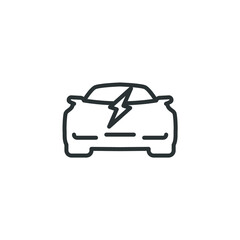 Vector sign of the Eco friendly auto or electric vehicle symbol is isolated on a white background. Eco friendly auto or electric vehicle icon color editable.