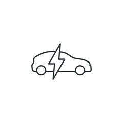 Vector sign of the Eco friendly auto or electric vehicle symbol is isolated on a white background. Eco friendly auto or electric vehicle icon color editable.