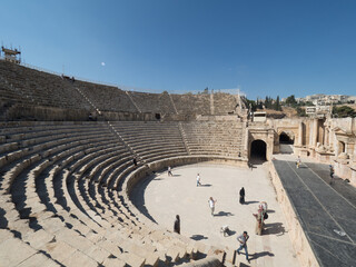 Teatro romano de la ciudad romana de Jerash, en Jordania, Oriente Medio, Asia