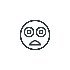 Vector sign of the emoticon face symbol is isolated on a white background. emoticon face icon color editable.