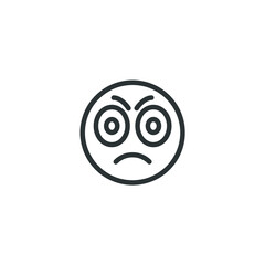 Vector sign of the emoticon face symbol is isolated on a white background. emoticon face icon color editable.