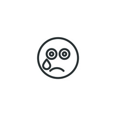 Vector sign of the emoticon face symbol is isolated on a white background. emoticon face icon color editable.