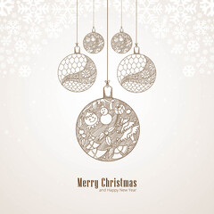 Merry christmas decorative artistic balls background