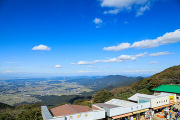 【茨城県つくば市】筑波山山頂と青空風景