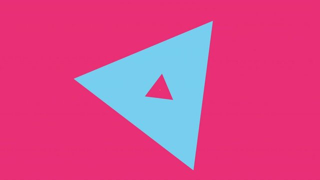 random sized triangles make tunnel effect, seamless 2D loop abstract animation