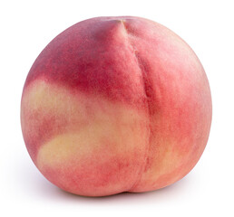 Peach fruit isolated on white background,Fresh White Peach on White Background (With clipping path)	
