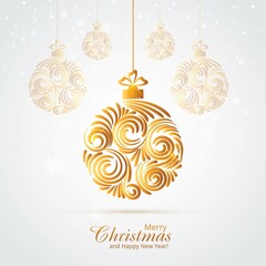 Beautiful artistic christmas golden ball background
